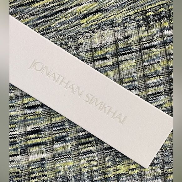 Jonathan Simkhai Wide leg Knit Pants Basil Space Dye with ruffles  NWT. Large - Picture 8 of 12